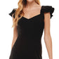 City Studios Junior's Ruffle Sleeve Bodycon Dress Black Size 11