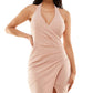 City Studios Junior's Halter Neck Glitter Bodycon Dress Pink Size 5