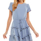City Studios Junior's Ruffle Tier Fit & Flare Dress Brown Size Small