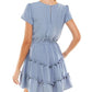City Studios Junior's Ruffle Tier Fit & Flare Dress Brown Size Small