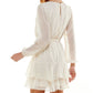 City Studios Women's Long Sleeve Jewel Neck Short Party Fit Flare Dress Brown Size X-Large