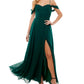 City Studios Junior's Cold Shoulder Lace Up Gown Green Size 15