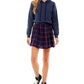 Kingston Grey Junior's Layered Look Sweater Dress Blue Size Large