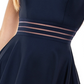 City Studios Juniors' Illusion-Waist Scuba Fit & Flare Dress Navy Size 9