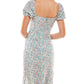 Kingston Grey Junior's Floral Print Puff Sleeve Sheath Dress Green Size Large