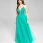 Say Yes To The Prom Women's Beaded Maxi Evening Dress Green Size 3