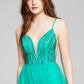 Say Yes To The Prom Women's Beaded Maxi Evening Dress Green Size 3