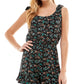 Bebop Junior's Printed Tie Shoulder Romper Black Size Medium