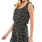 Bebop Junior's Printed Tie Shoulder Romper Black Size Medium