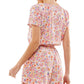 Bebop Junior's Printed Surplice Romper Pink Size Medium