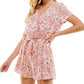 Bebop Junior's Printed Surplice Romper Pink Size Medium