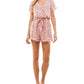 Bebop Junior's Printed Surplice Romper Pink Size Large