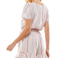 Bebop Junior's Striped Ruffle Hem Romper Beige Size X-Large