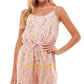 Be Bop Junior's Floral Scoop Neck Romper Pink Size X-Large