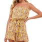 Bebop Junior's Floral Ruffled Leg Romper Yellow Size X-Small