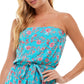 Bebop Junior's Floral Ruffled Leg Romper Blue Size Small
