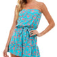Bebop Junior's Floral Ruffled Leg Romper Blue Size Small