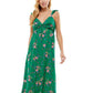 Kingston Junior's Floral Print Maxi Dress Green Size X-Small
