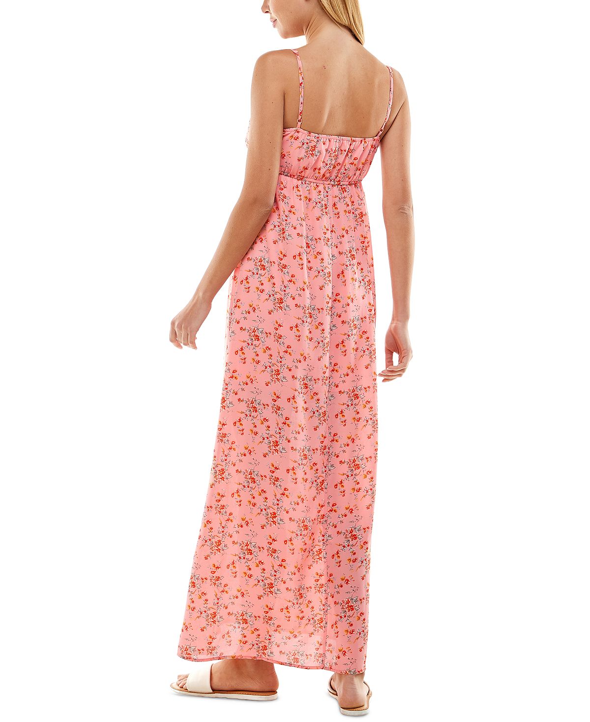 City Studios Junior's Empire Waist Maxi Dress Pink Size Small