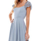 City Studios Junior's Lace Sleeve Mini Dress Blue Size 13