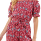 किंग्स्टन ग्रे जूनियर का फ्लोरल प्रिंट ऑफ द शोल्डर जंपसूट लाल रंग, मीडियम साइज़