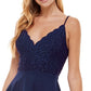 City Studios Junior's Lace Back Fit & Flare Dress Blue Size 15