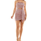 City Studios Junior's Sequin Cutout Dress Red Size X-Large