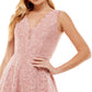 City Studios Junior's V Neck Glitter Lace Dress Pink Size 1