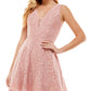 City Studios Junior's V Neck Glitter Lace Dress Pink Size 1
