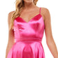 City Studios Junior's Satin Fit & Flare Dress Pink Size 7