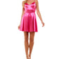 City Studios Junior's Satin Fit & Flare Dress Pink Size 17