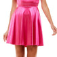 City Studios Junior's Satin Fit & Flare Dress Pink Size 17