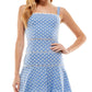 City Studios Junior's Floral Embroidered Fit & Flare Dress Blue Size 1