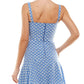 City Studios Junior's Floral Embroidered Fit & Flare Dress Blue Size 1