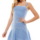 City Studios Junior's Floral Embroidered Fit & Flare Dress Blue Size 1