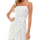 City Studios Junior's Tiered Faux Wrap Dress White Size 11