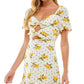 City Studios Junior's Cutout Tie Front Dress Yellow Size 1