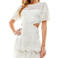 City Studios Junior's Eyelet Cutout Dress White Size 13