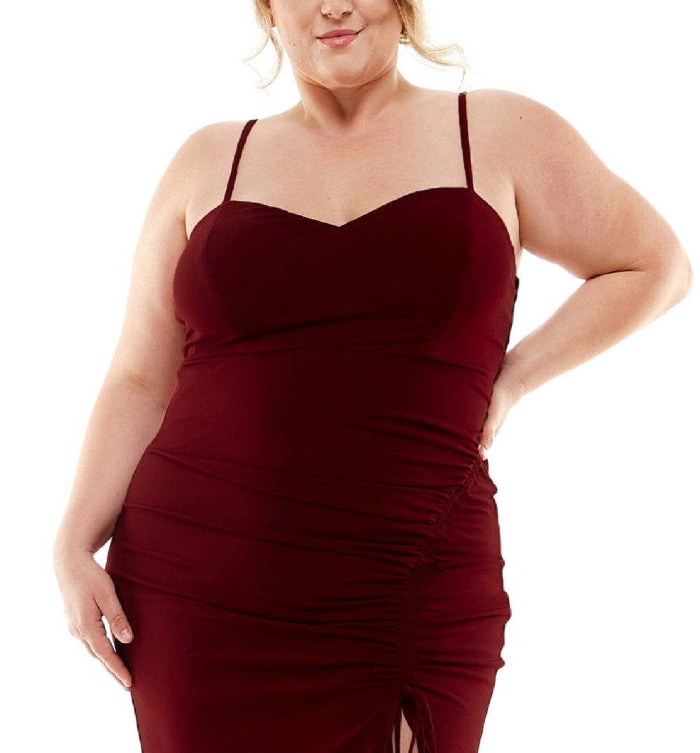 City Studios Women's Side Cinched Dress Purple Size 18W