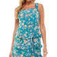 City Studios Junior's Tiered Ruffled Dress Blue Size Medium