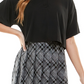 Kingston Grey Junior's Two Piece Printed Skirt Dress Gray Size XX-Small