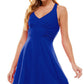 City Studios Junior's Ruched Fit & Flare Dress Blue Size 1