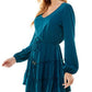 City Studios Junior's Tiered Hem Drawstring Waist Dress Blue Size M
