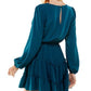 City Studios Junior's Tiered Hem Drawstring Waist Dress Blue Size M