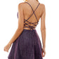 City Studios Junior's Lace Up Back Fit & Flare Dress Purple Size 0