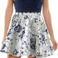 City Studios Junior's 2 Pc Lace Up Top & Printed Skirt Dress Blue Size 7