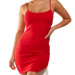 City Studios Junior's Fringe Trim Slip Dress Red Size 13
