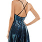 City Studios Women's Sequined Short Mini Dress Black Size X-Small