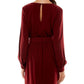 City Studios Junior's Draped Neck Belted Sheath Dress Red Size 13