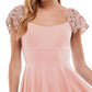 City Studios Junior's Lace Sleeve Mini Dress Pink Size 7